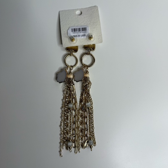 Free People Perfect Day Dangle Earrings color Gold and Shell - NWT - Picture 5 of 5